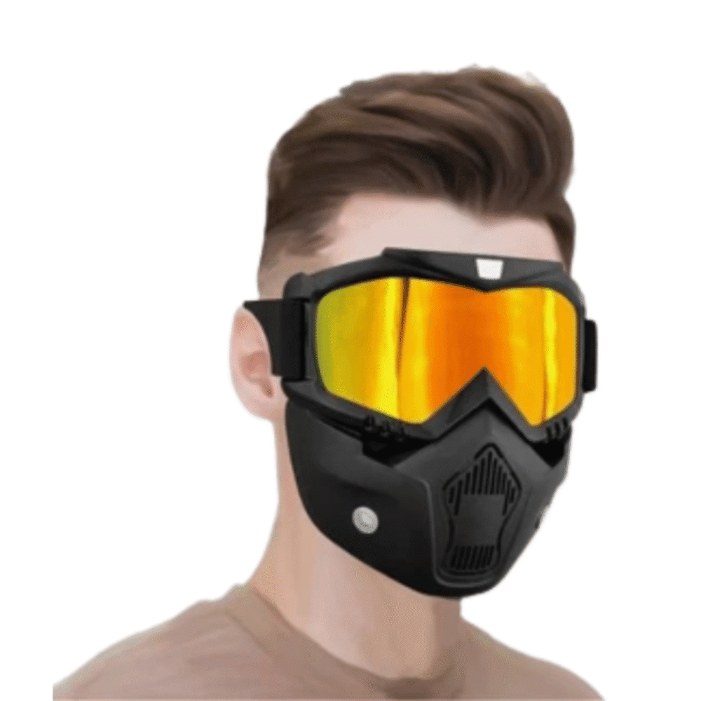 Windproof Motorcycle Goggles with Face Mask – All-in-One Eye & Face ...